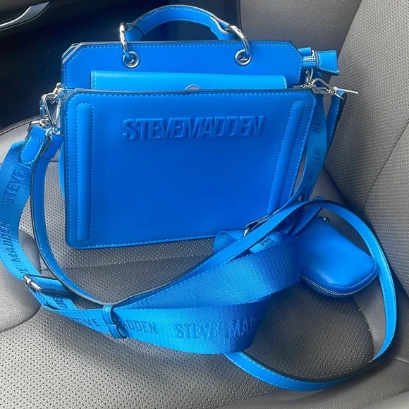 Steve Madden Sapphire Blue BEVELYN Crossbody Purse